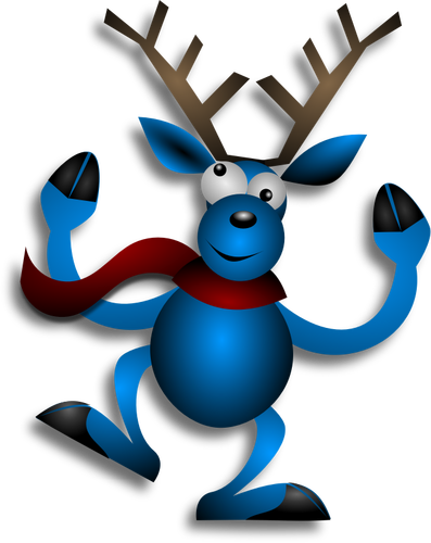 Vector drawing of dancing raindeer