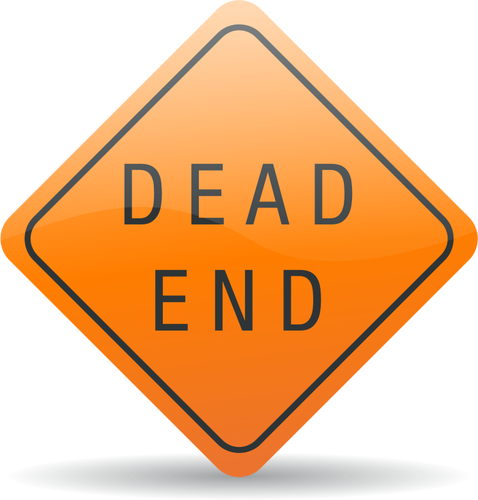 Vector clip art of dead end warning traffic sign