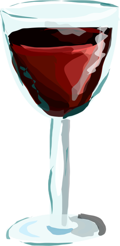 Red wine glass drawing