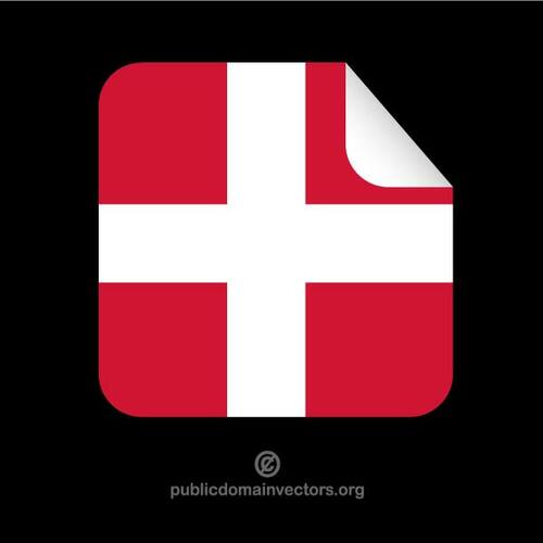 Etiqueta engomada con bandera de Dinamarca