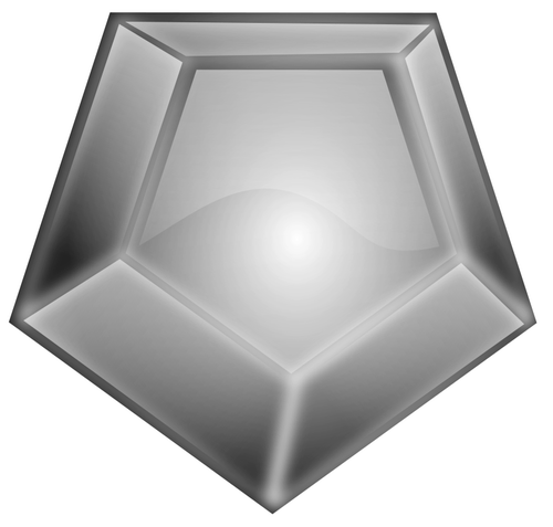 Six sides shiny gray diamond vector illustration