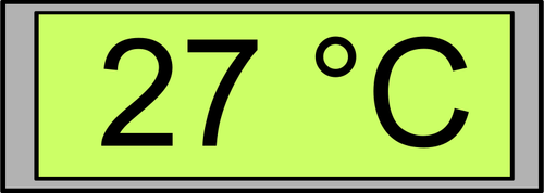 Digital temperatur display "27 grader" vektorbild