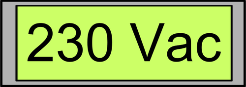 デジタル表示"230 Vac"ベクトル画像