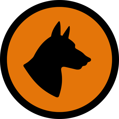 Hund-Gefahrensymbol