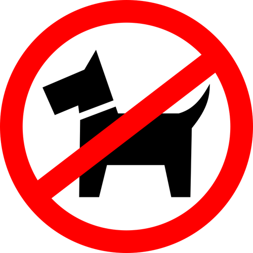 犬の散歩が禁止されています。