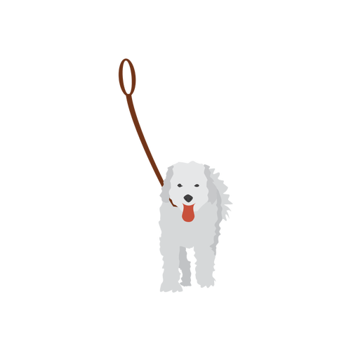 Immagine vettoriale di un cane al guinzaglio