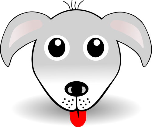 Funny dog head vector drawing