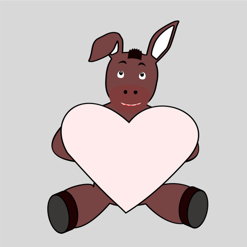 Burro con dibujo vectorial de corazón