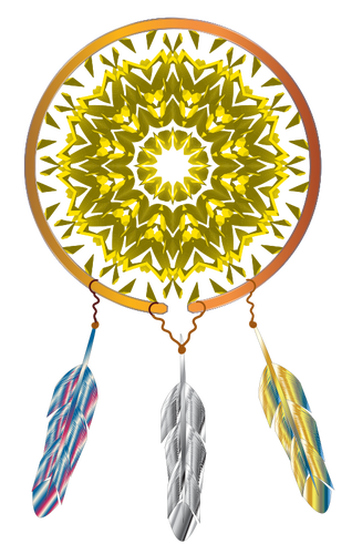 Desenho vetorial de apanhador sonho nativo americano