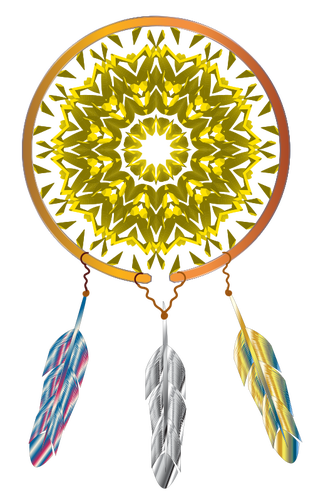 Native American dream catcher vector drawing