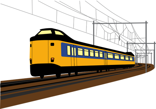 Treno giallo grafica vettoriale