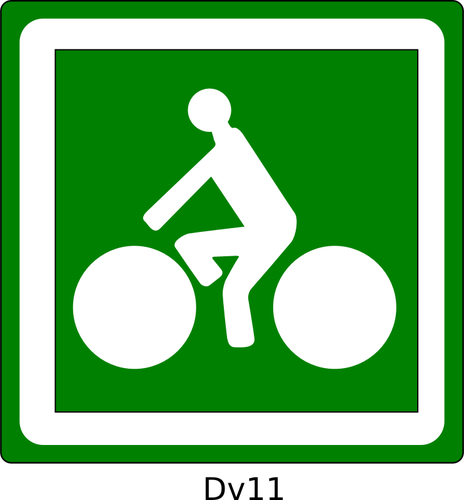 Vector clip art of cycling route traffic sign