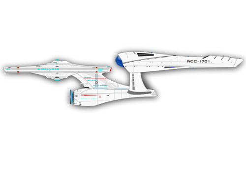 新しい宇宙船エンタープライズ ベクトル描画