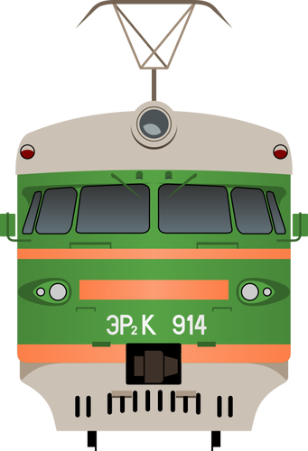 Vedere frontală a unui tren