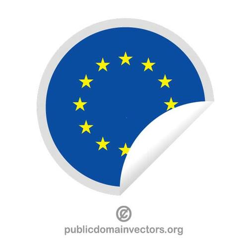 מדבקה עם דגל האיחוד האירופי