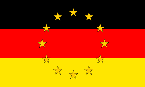 German flag colors with EU stars illustration