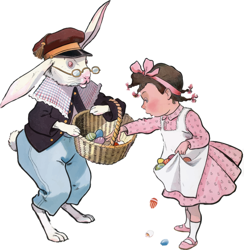 부활절 토끼와 소녀