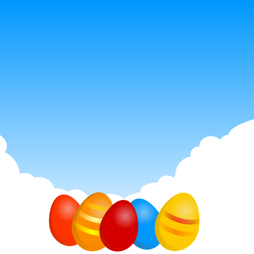 Easter eggs under sky vector image