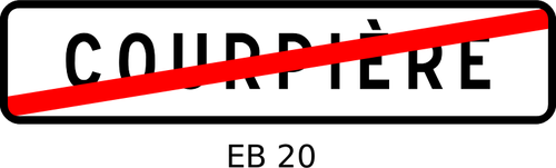 Vector image of exit from urban area traffic information sign in France