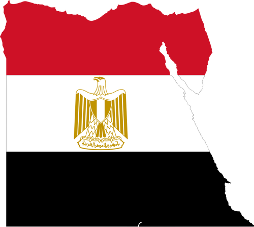 Egyptská vlajka a mapa