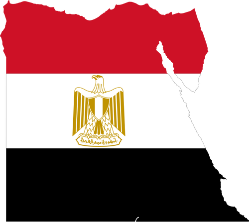 Egyptin lippu ja kartta