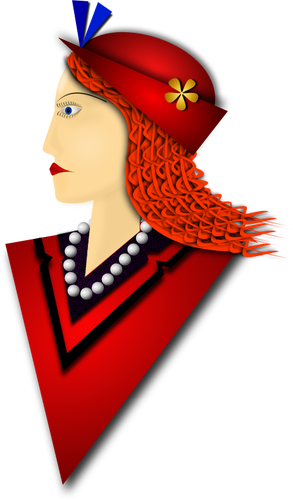 Vektorgrafik elegante Frau mit red hat