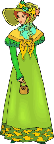 Señora elegante en verde