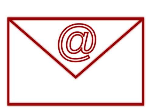 红色的电子邮件图标