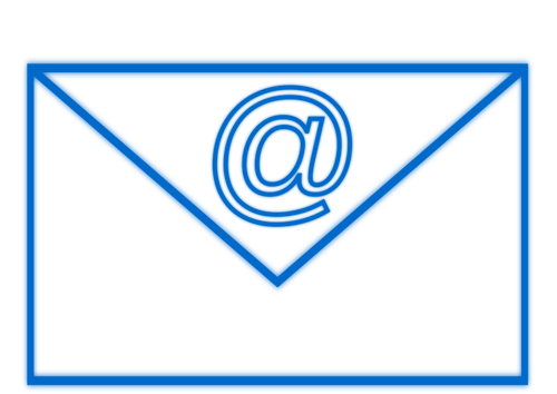 Blue e-mail sign