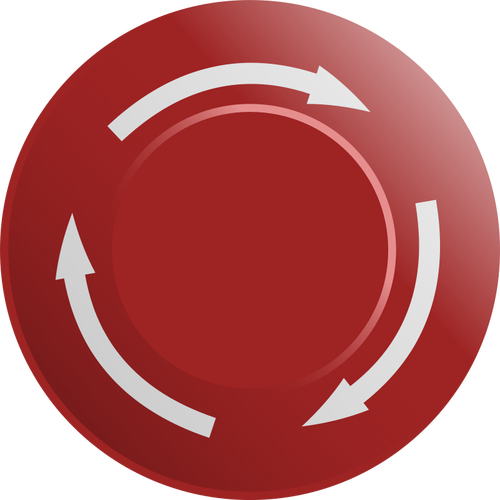 Gráficos del botón rojo de parada con tres flechas