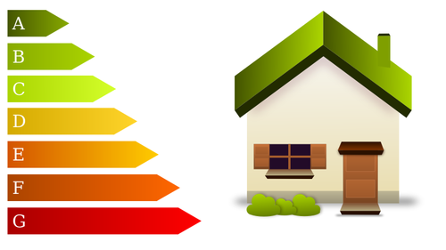Energy efficiency home sign vector illustration
