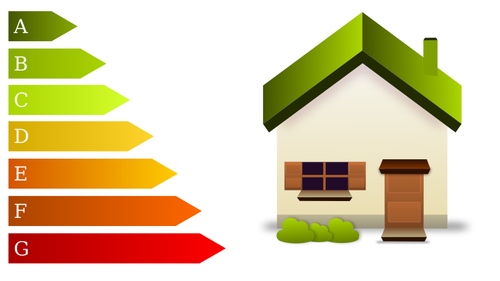 Energie-efficiëntie huis teken vector illustratie