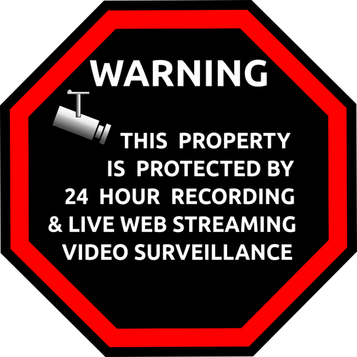 English security surveillance sticker vector image