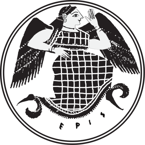Vektorový obrázek bohyně Eris šedé desky