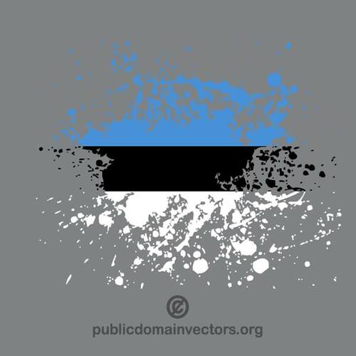 Paint spatter with flag of Estonia