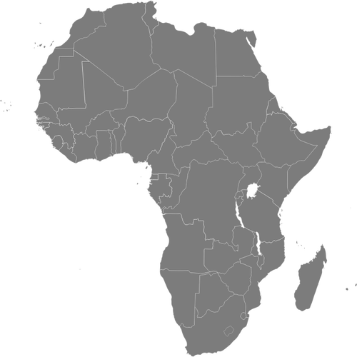 Mapa de Africa con Etiopía destacó vector de la imagen - Vectores de dominio público