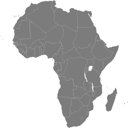 Karte von Afrika mit Äthiopien hervorgehobenen Vektor-Bild