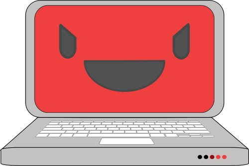 Laptop symbol with a smile on the screen