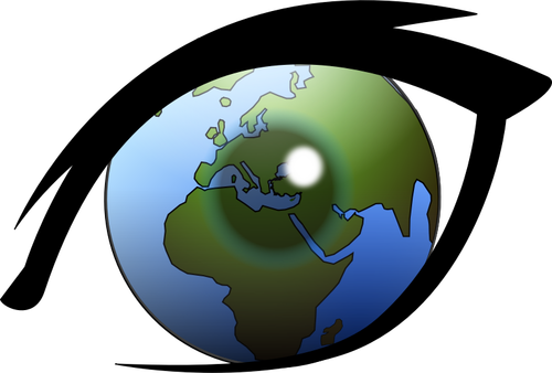 Maailman maapallo silmävektorin ClipArt-kuvassa