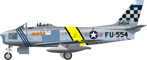 उत्तर अमेरिकी एफ-८६ सब्रे हवाई जहाज वेक्टर ड्राइंग