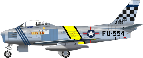 North American F-86 Sabre airplane vector drawing