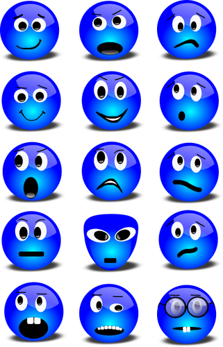 Blå smileys urval