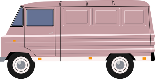 Vector illustration of purple delivery van