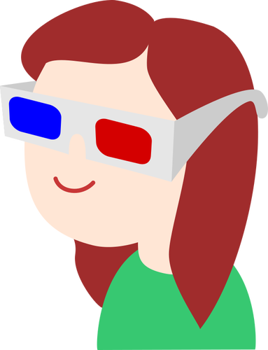 Fille avec des lunettes 3D