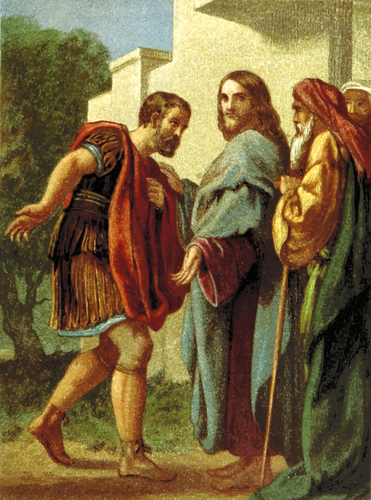 सैनिक के साथ यीशु