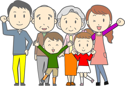 Image clipart vectoriel famille heureuse