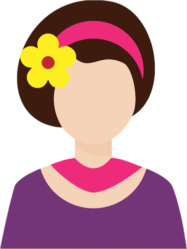 Kvinnliga avatar med hårdekoration