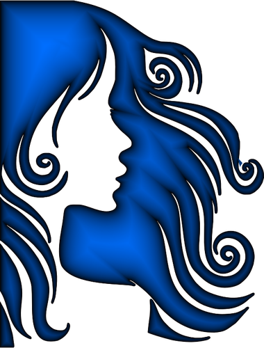女性头发轮廓蓝宝石