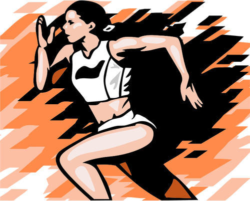 Иллюстрация женский бегун