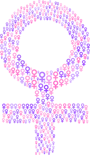 Símbolo femenino en color